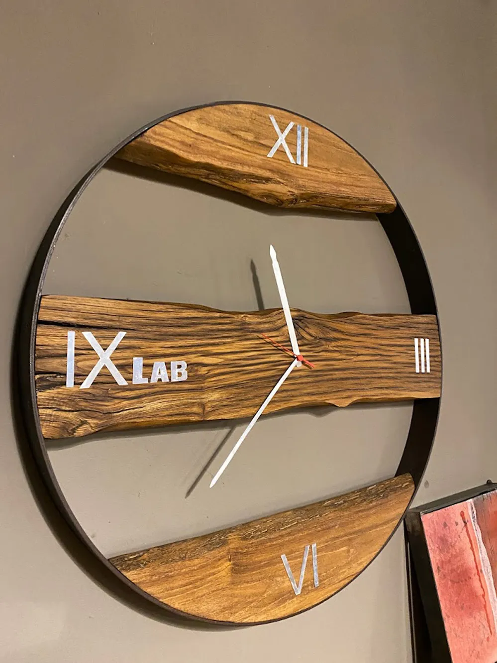XLAB Design Robert orologio parete ferro legno industriale
