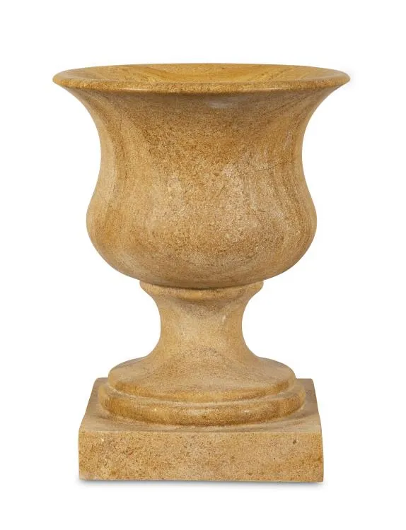 Maitland Smith Jaisalmer vaso in marmo giallo 45,7 cm