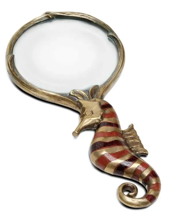 Maitland Smith Seahorse lente ingrandimento ottone