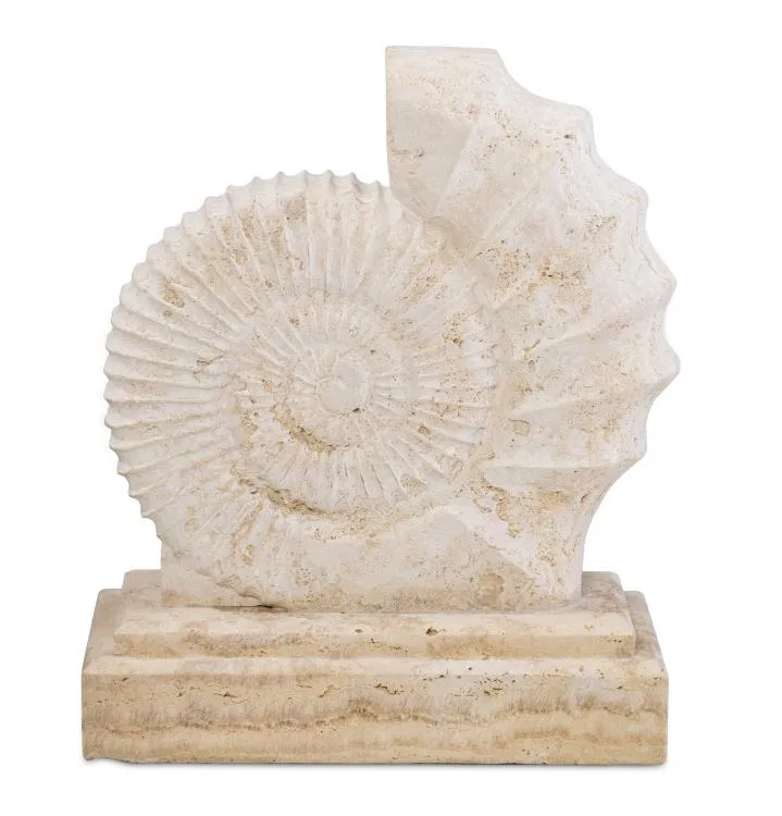 Maitland Smith Nereid scultura travertino conchiglia