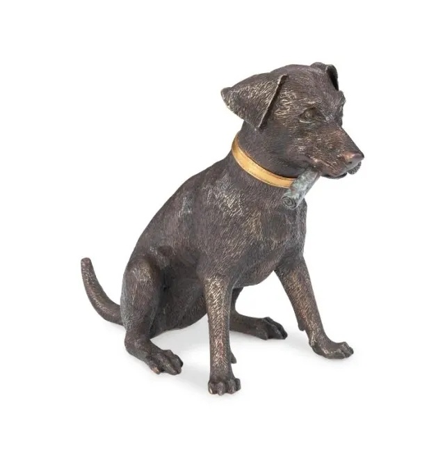 Maitland Smith Labrador scultura bronzo sigaro 28 cm
