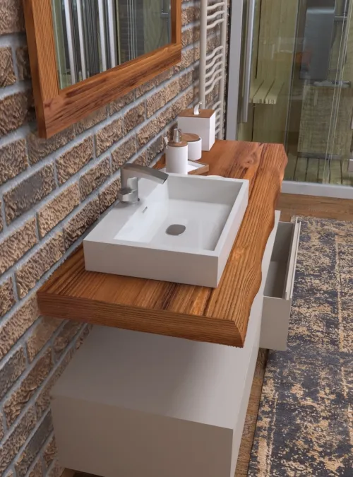 XLAB Design Florida mobile bagno larice 2 cassetti