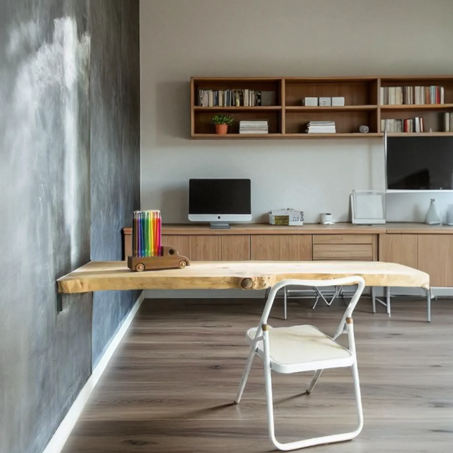 XLAB Design 150x60 scrivania sospesa castagno rustico