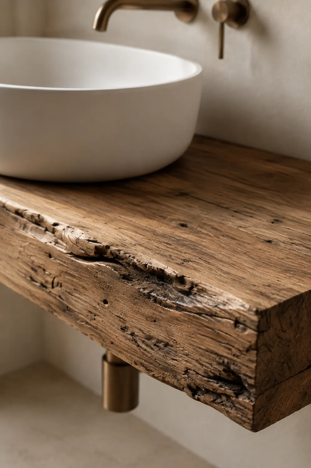 XLAB Design Materia Antica Mensola Bagno Castagno 140 cm
