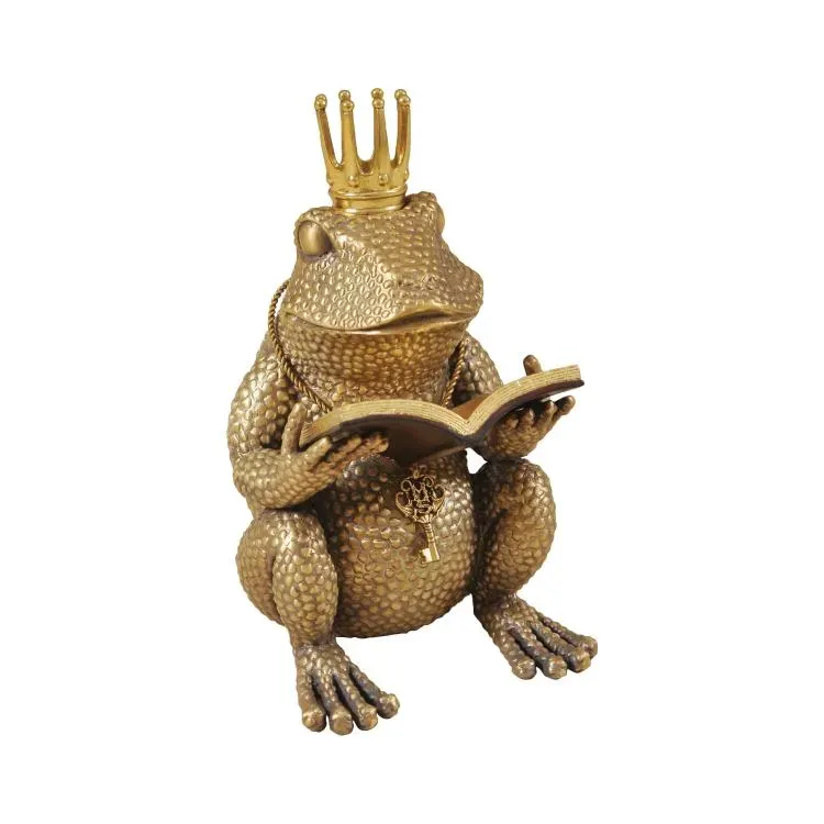 Maitland Smith King Frog statuetta ottone 27,9 cm