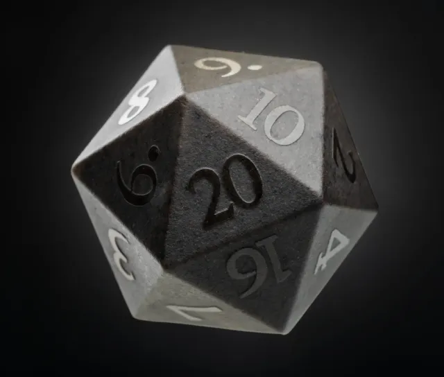Wyrmwood Gaming Raised Obsidian dadi ossidiana neri