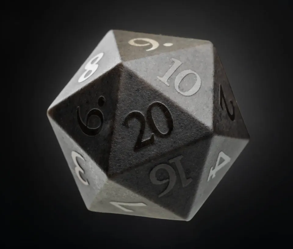 Wyrmwood Gaming Raised Obsidian dadi ossidiana neri