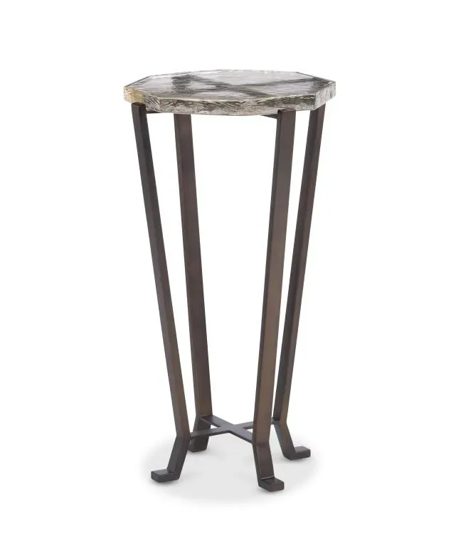 Maitland Smith Dale tavolino vetro bronzo 61 cm