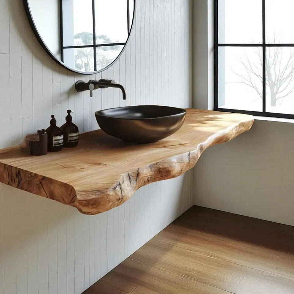 XLAB Design Castagno Mensola Bagno Legno 150x50 Rustico
