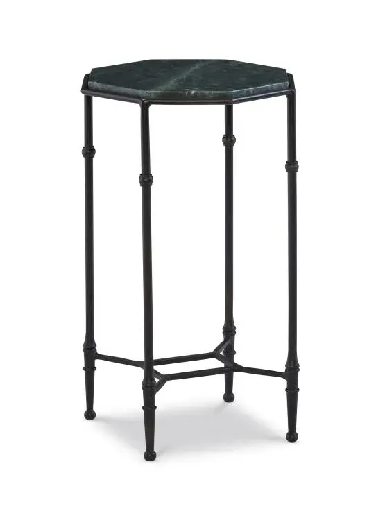 Maitland Smith Fabian tavolino marmo verde ferro 38 cm