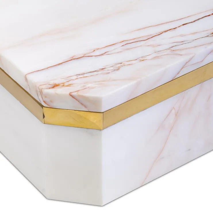 Maitland Smith Andros scatola marmo ottone piccola