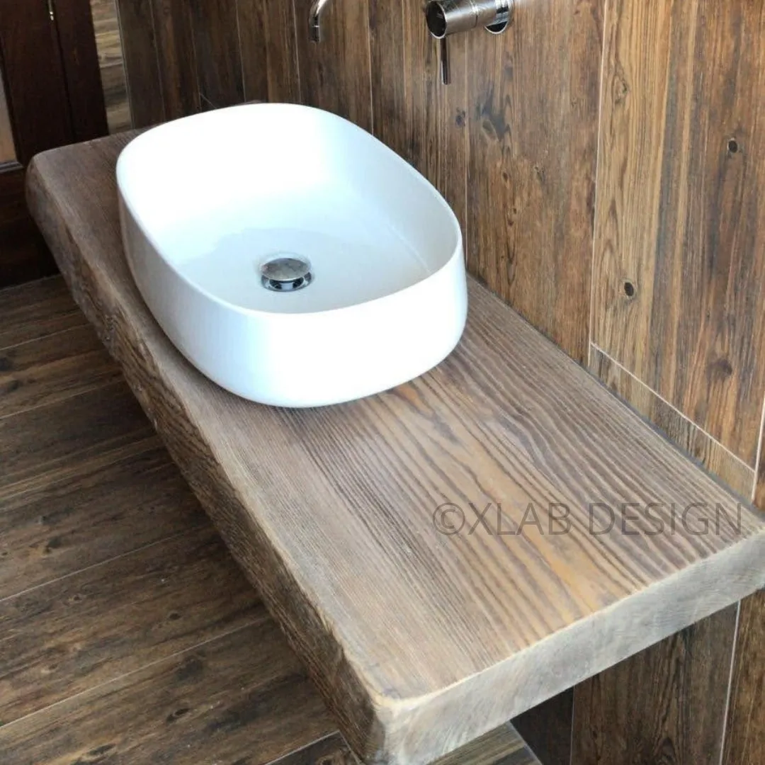 XLAB Design Pollina mensola bagno legno rustico appoggio