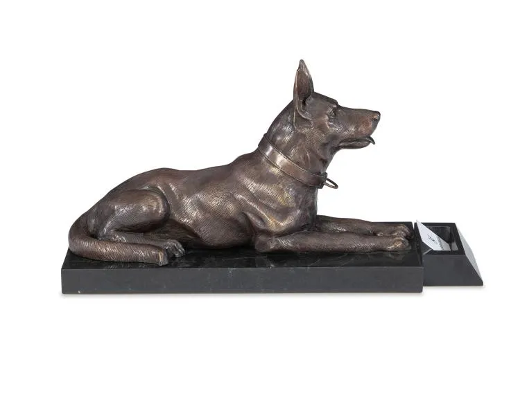 Maitland Smith German Shepherd portabiglietti ottone