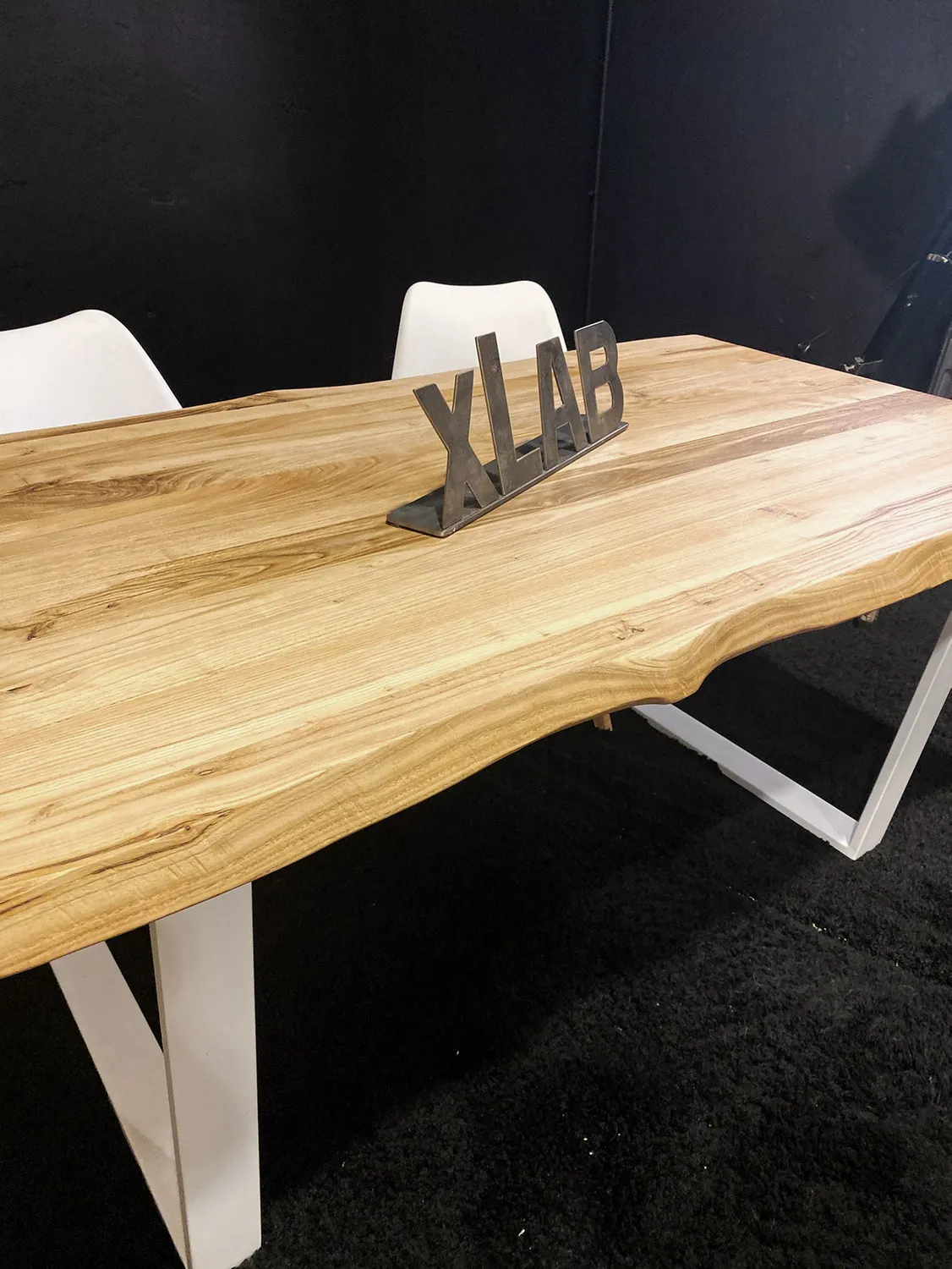 XLAB Marius tavolo cucina legno 140x80 castagno ferro 4 posti