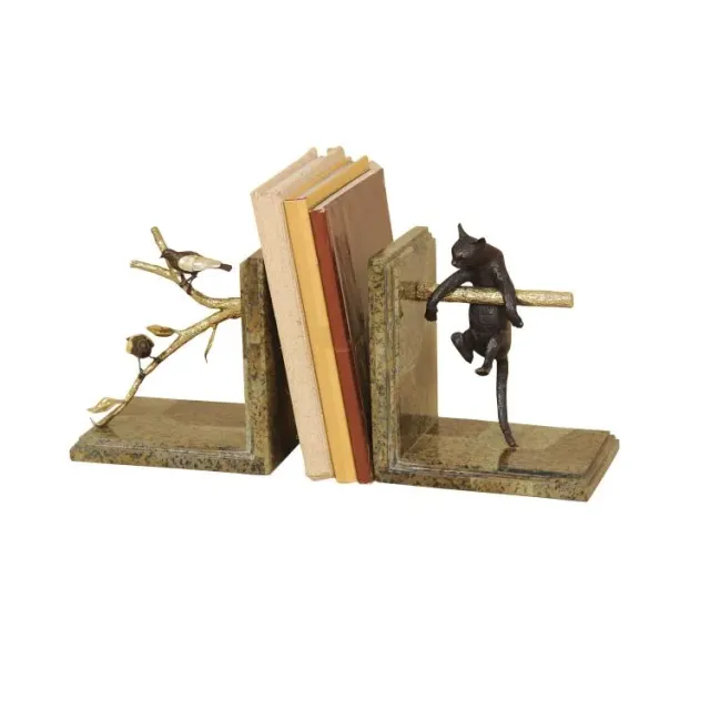 Maitland Smith Pursuit fermalibri coppia ottone agata