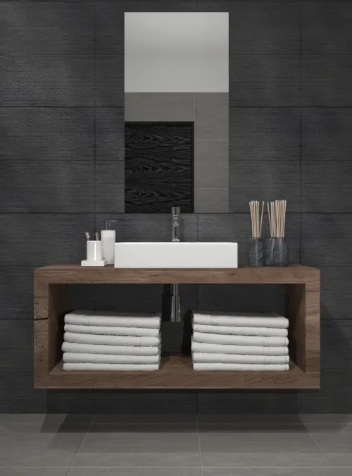 XLAB Design Ida mobile bagno sospeso castagno vano giorno