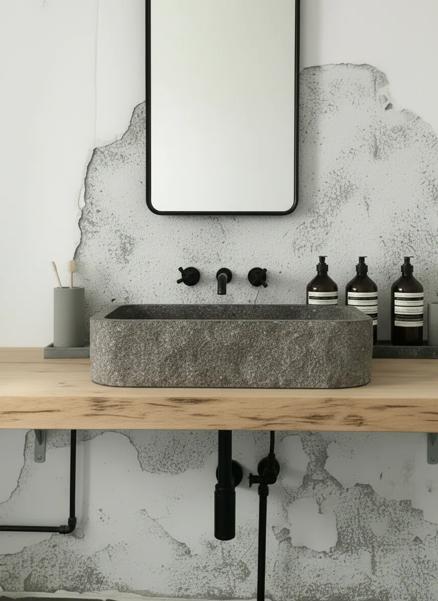 XLAB Design mensola bagno castagno 130x50 rustica
