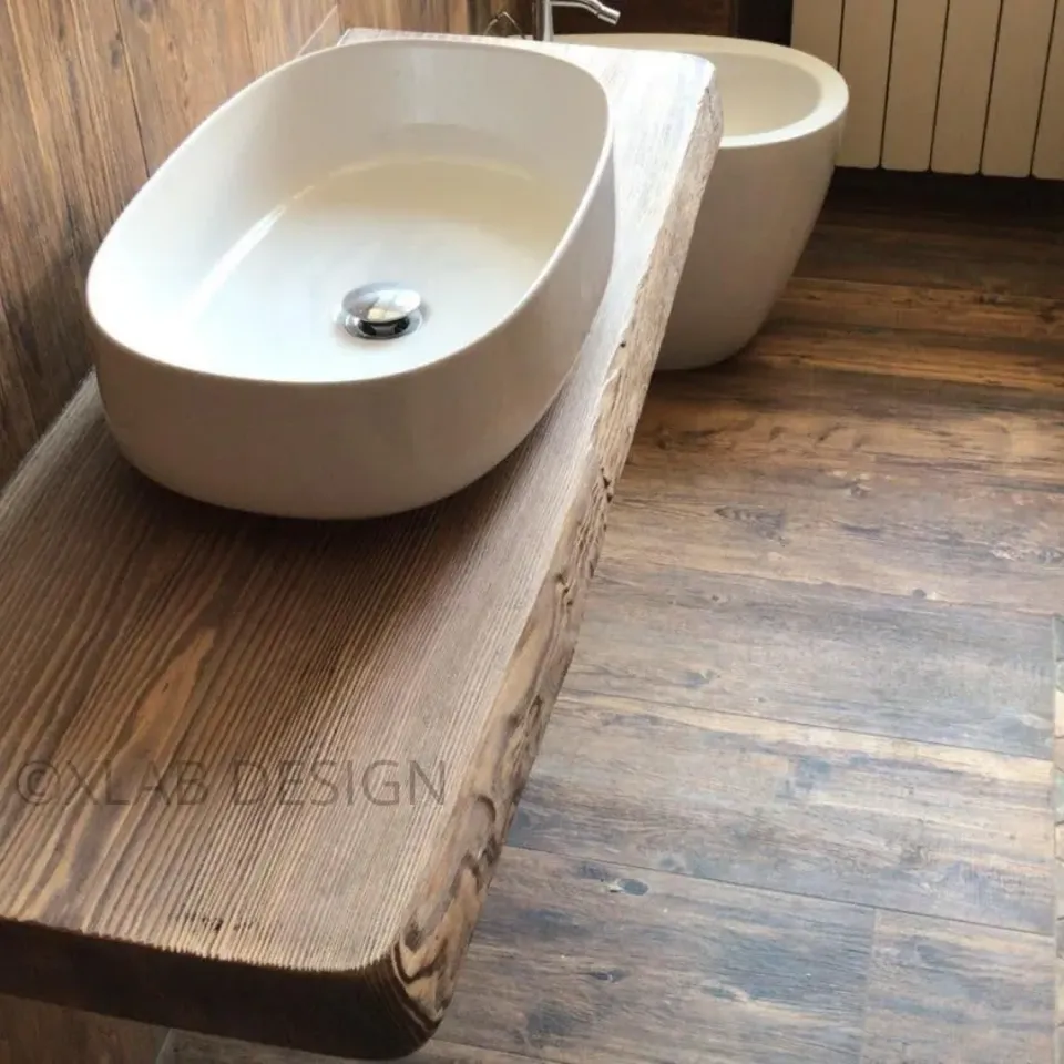 XLAB Design Pollina mensola bagno legno rustico appoggio