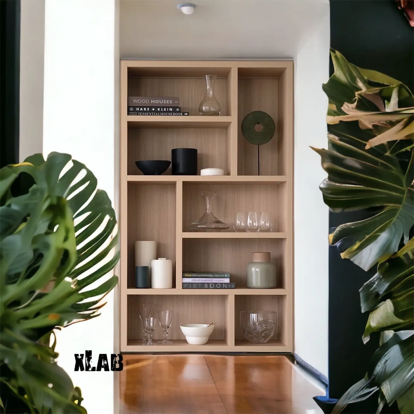 XLAB Design libreria scaffale incasso legno naturale su misura
