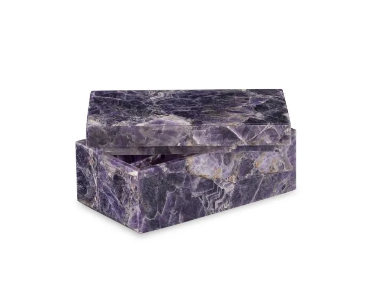 Maitland Smith Small Amethyst scatola pietra 22,9 cm