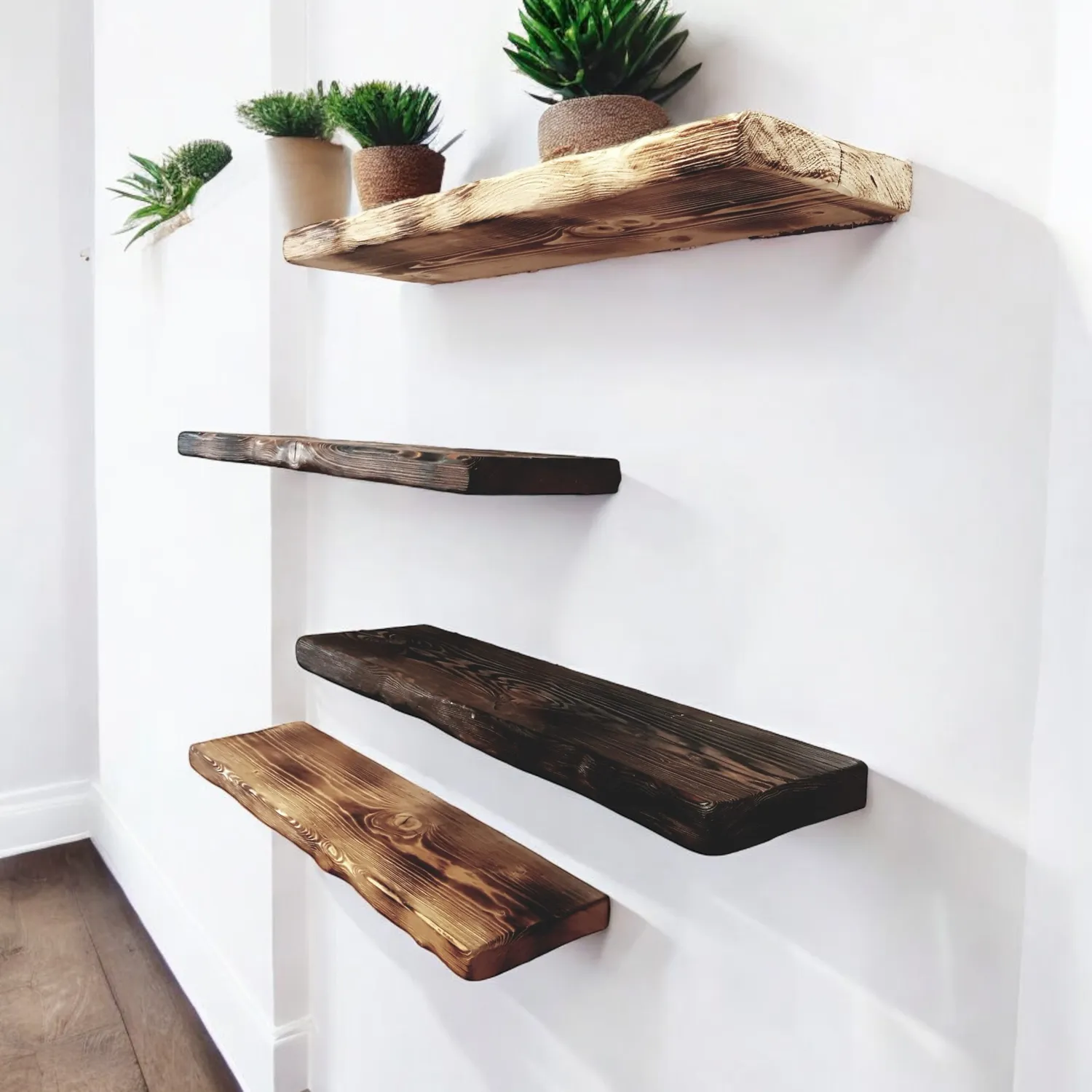 XLAB Design mensola parete larice 100x25 cm noce scuro rustico