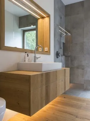 XLAB Design Valerie mobile bagno sospeso legno listellare