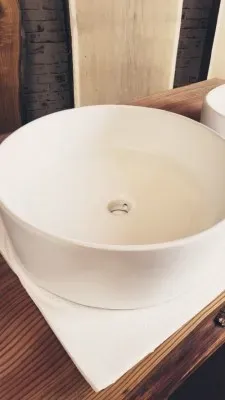 XLAB Design lavabo tondo ceramica bianco 47x17 sottocosto