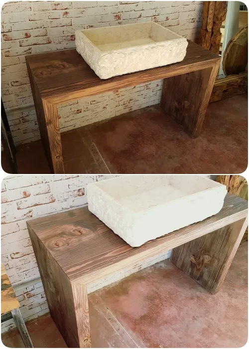 XLAB Design Raffy Mobile Bagno Legno Massello Rustico Larice