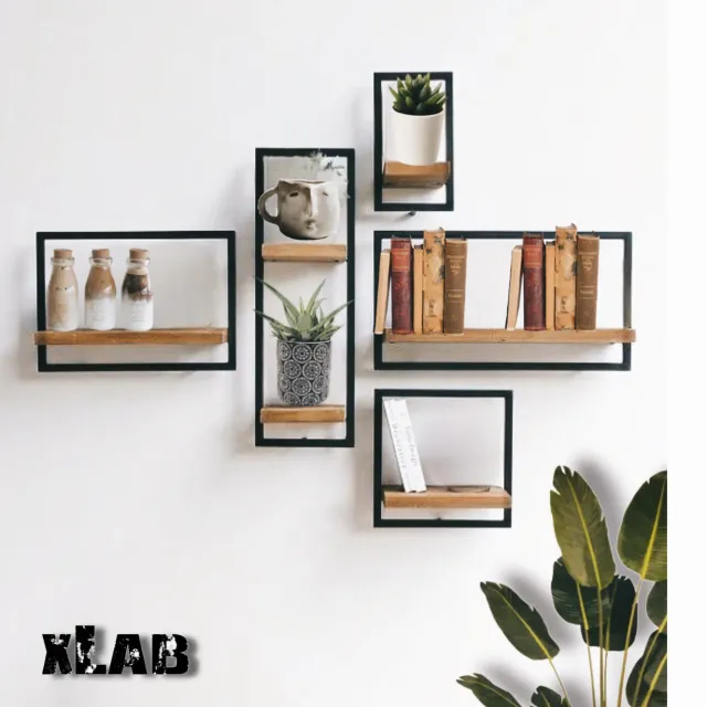 XLAB Design mensole da cucina legno ferro 5 pezzi industriale