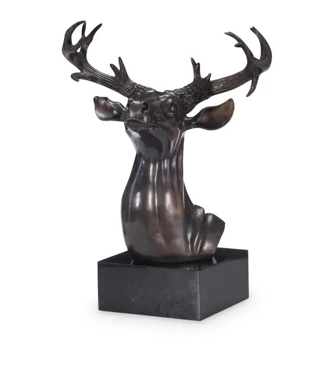 Maitland Smith Stag scultura cervo ottone 48 cm