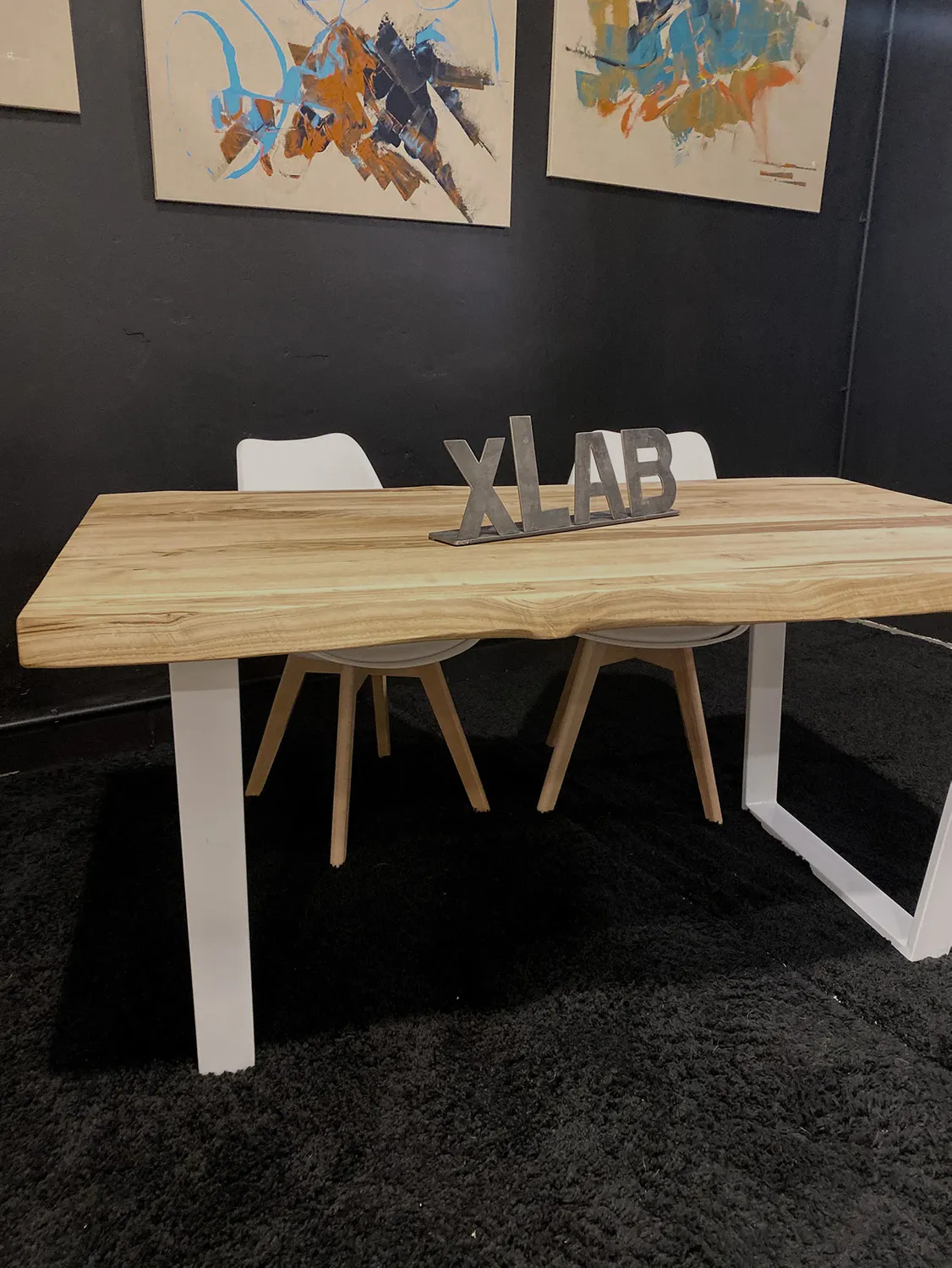 XLAB Marius tavolo cucina legno 140x80 castagno ferro 4 posti