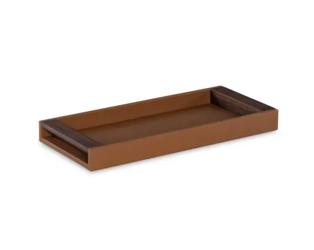 Maitland Smith Saddle vassoio pelle noce 30,5 cm