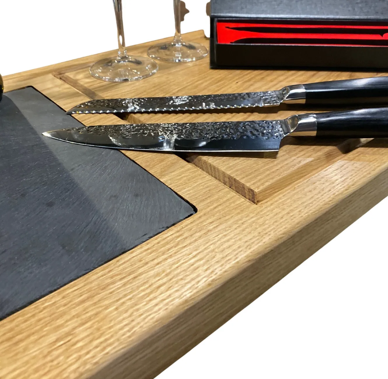 XLAB Design tagliere legno ardesia 60x38x4 cm vassoio