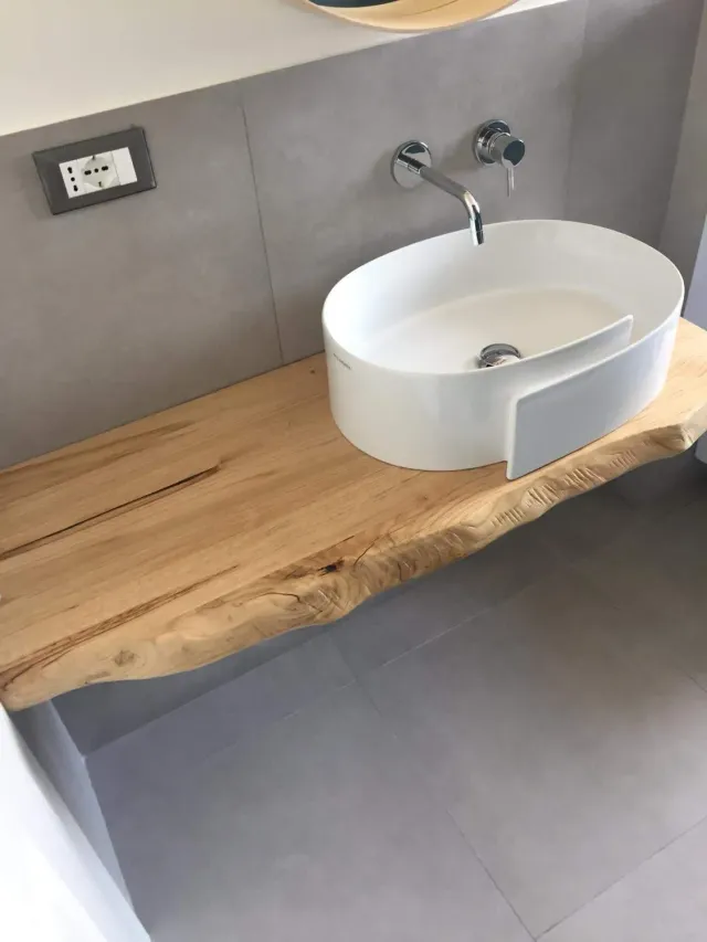 XLAB Design mensola bagno legno massello 120x50x5 cm