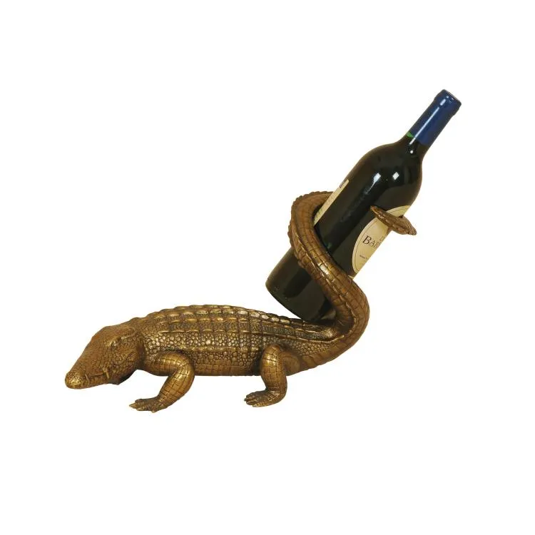 Maitland Smith Twisted Crocodile portabottiglie ottone 38 cm