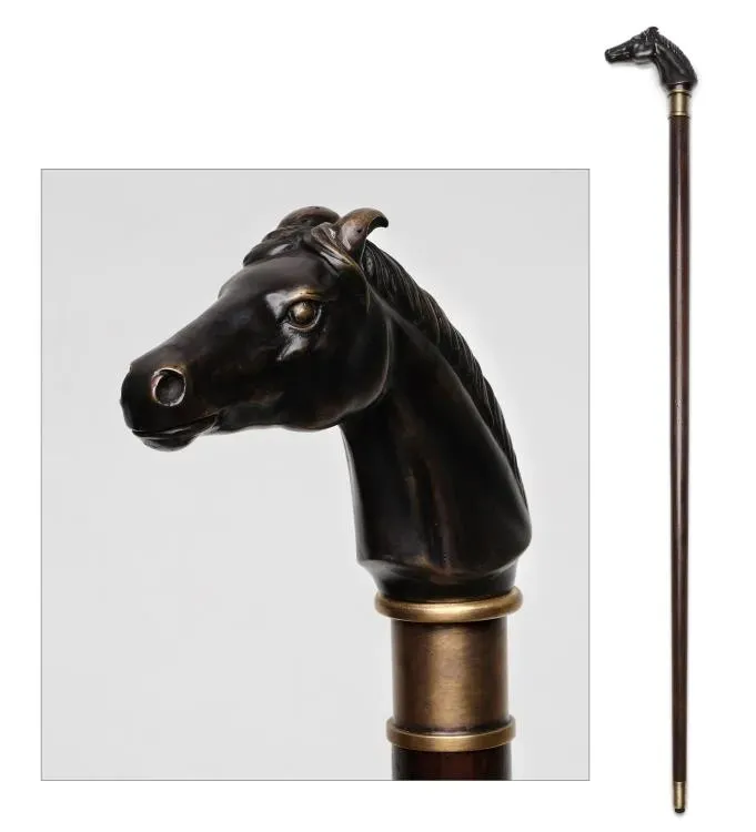 Maitland Smith Horse Walking Stick bastone noce 89 cm