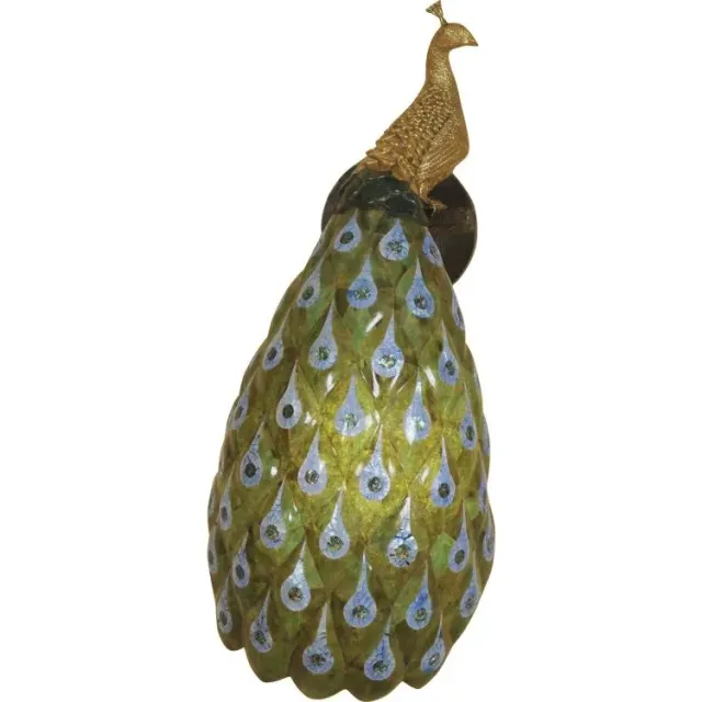 Maitland Smith Peacock applique ottone conchiglia
