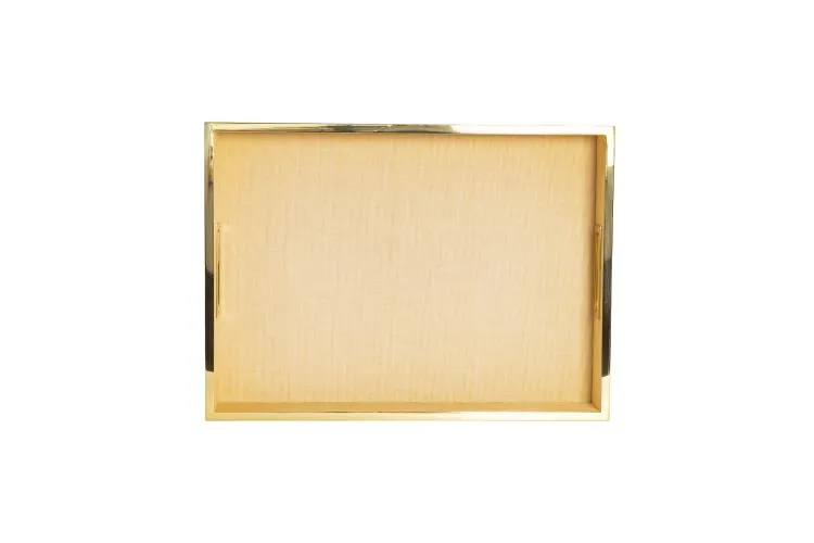 Maitland Smith Raffia vassoio ottone intrecciato 51 cm
