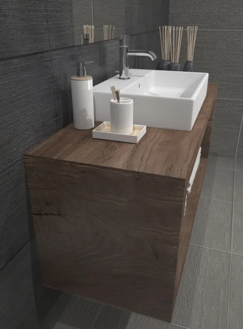 XLAB Design Ida mobile bagno sospeso castagno vano giorno