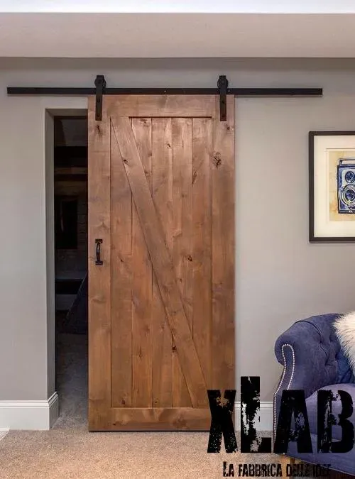 XLAB Design Lock porta scorrevole interno legno massello vintage