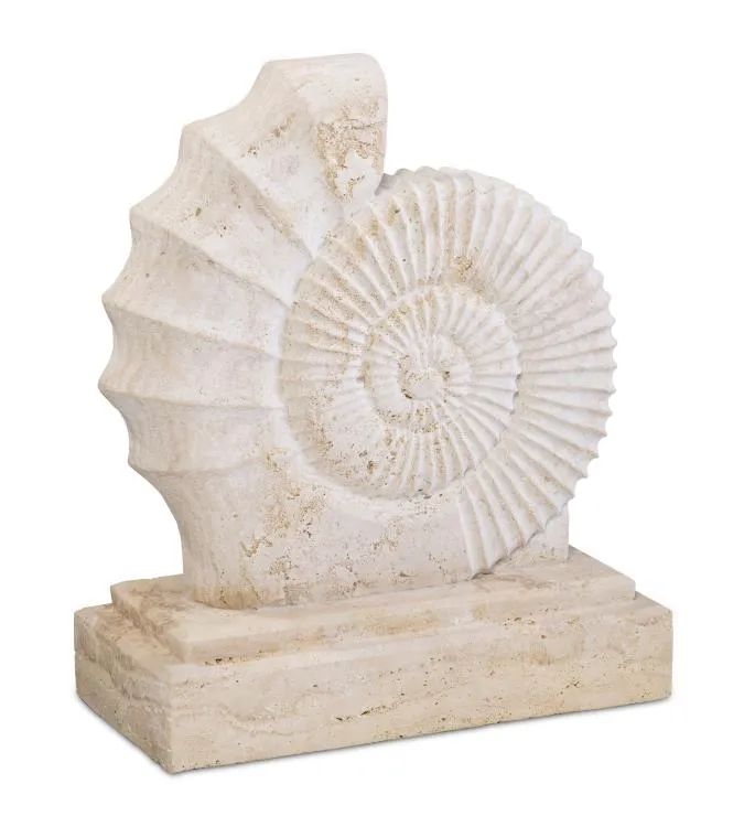 Maitland Smith Nereid scultura travertino conchiglia