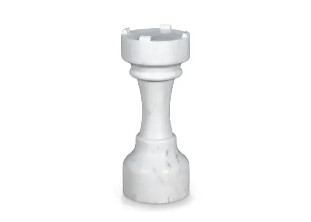 Maitland Smith White Chess tavolo da gioco marmo bianco 20 cm