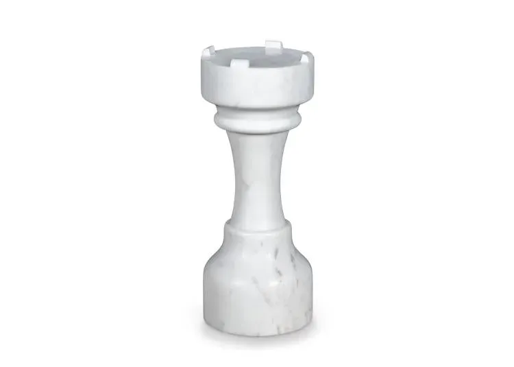 Maitland Smith White Chess tavolo da gioco marmo bianco 20 cm