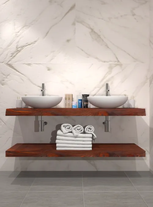 XLAB Design Polly doppio top bagno legno massello larice