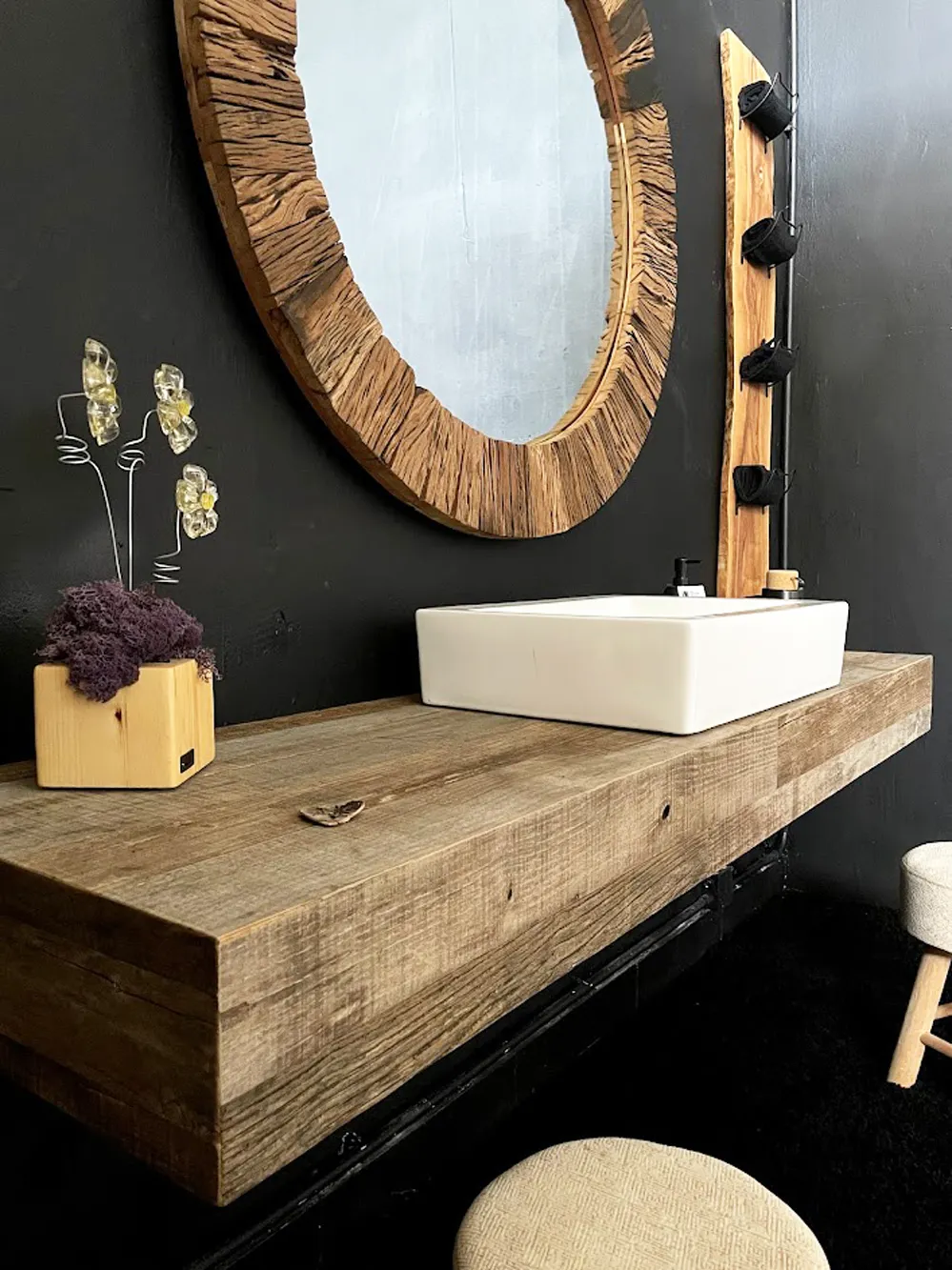 XLAB Design Jasmine piano lavabo legno antico 15 cm