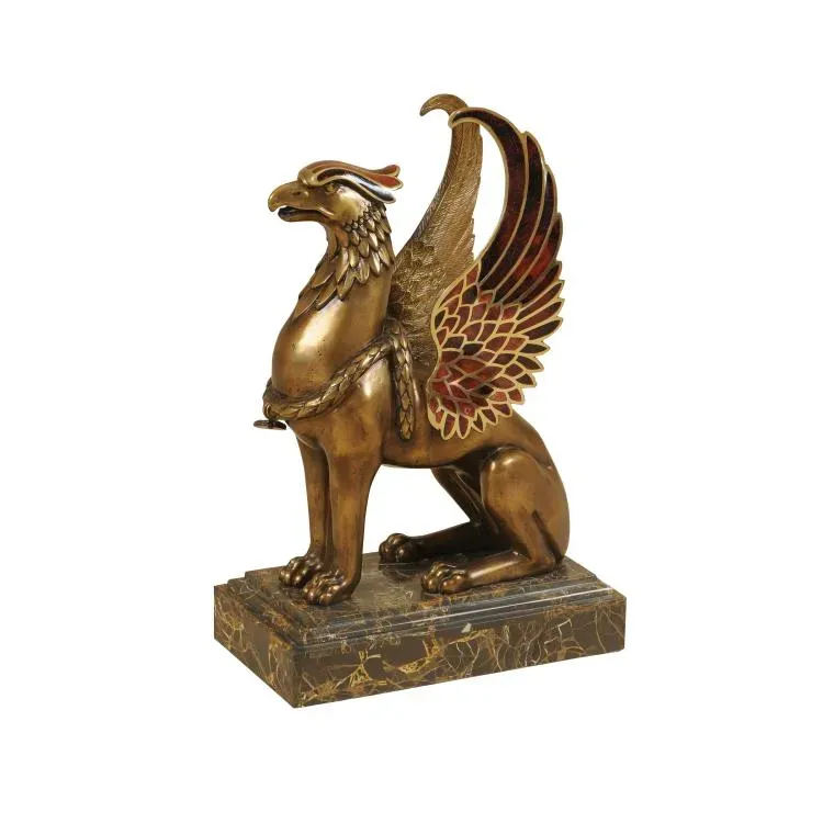 Maitland Smith Griffin scultura ottone 35,6 cm