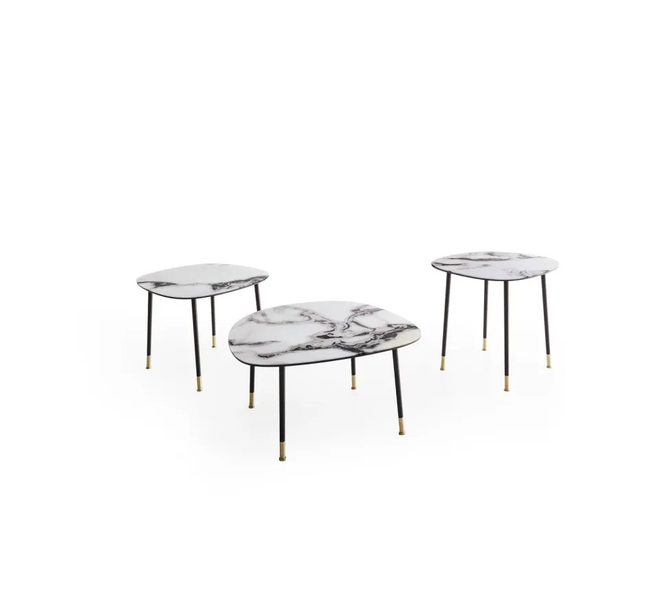 Morica Design Pebble Tavolino Vetro Trinity White Anni 70