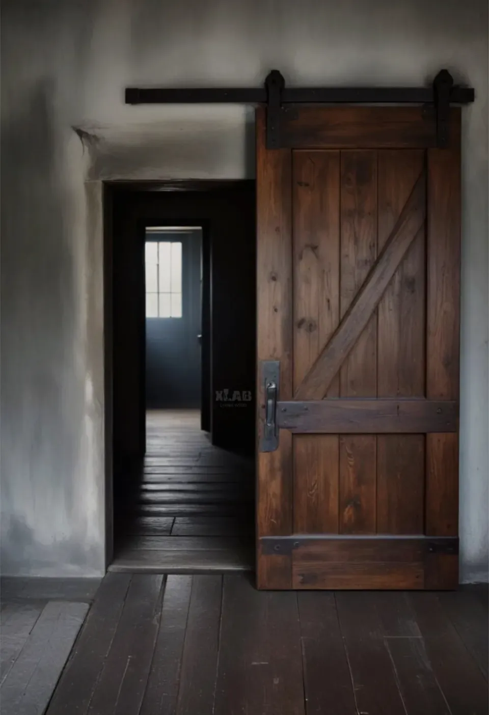 XLAB Design 95 porta scorrevole legno massello industriale