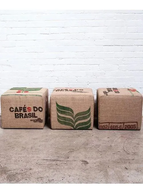XLAB Design Brasilia pouf in juta vintage