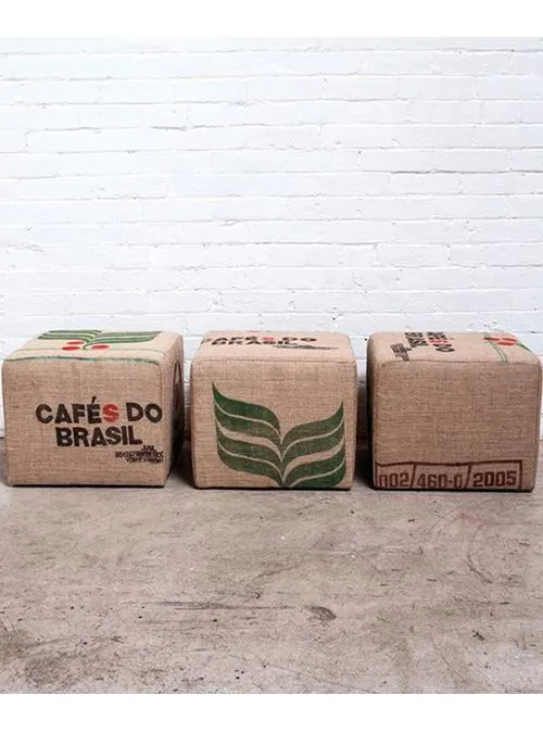 XLAB Design Brasilia pouf in juta vintage